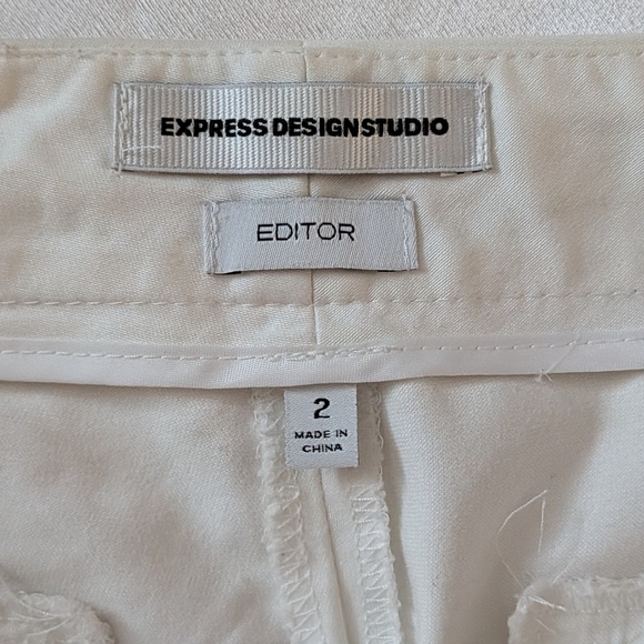 Express Design Studio Women's Editor White Pants Size 2 Pre-Owned - Picture 3 of 3
